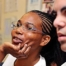 smiling woman listening at Mary Centre program